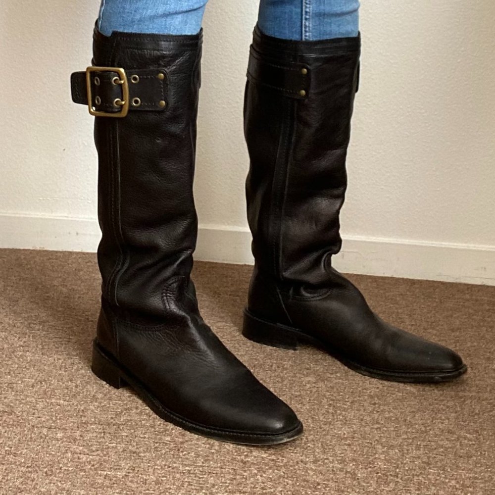 Coach Riding Boots Black Leather Size 10 - Picture 3 of 5
